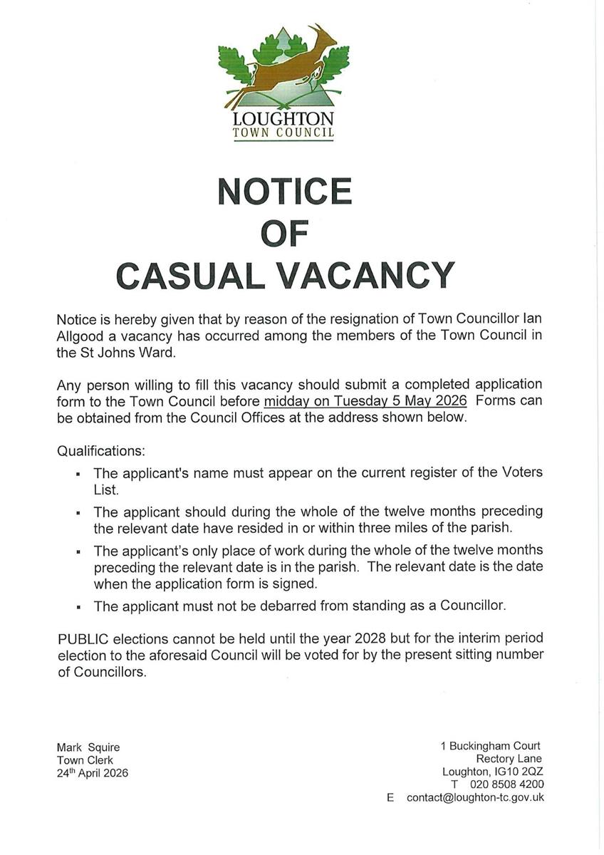 Notice of Casual Vacancy