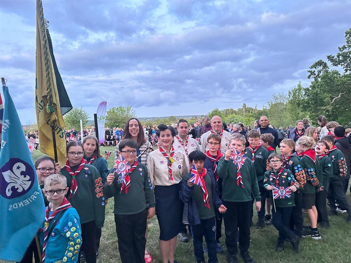 41st Scout Group at VE Day Beacon Lighting 80th Anniversary